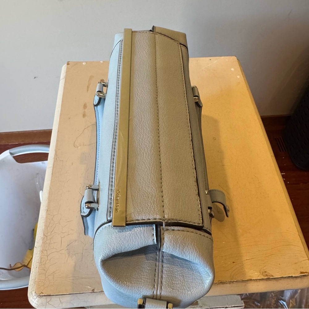 Calvin Klein Perry Organizational Dome Light Blue Satchel. Like New - Picture 5 of 12